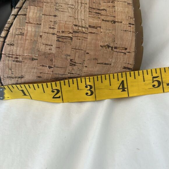 BORN Ankle Strap Sandals Wedge Cork Heels, Black, Size 10,NWT no box - Picture 8 of 9